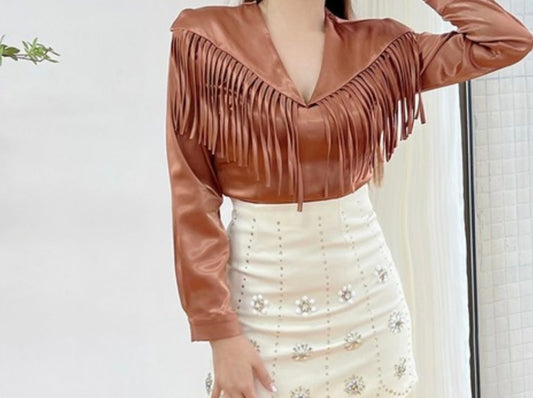 Sheila Blouse in Brown