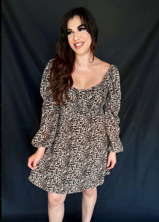 Theresa dress in Leopard